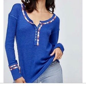 Blue Rainbow Henley Top